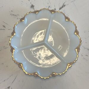 Fire King Milk Glass Divided Plate